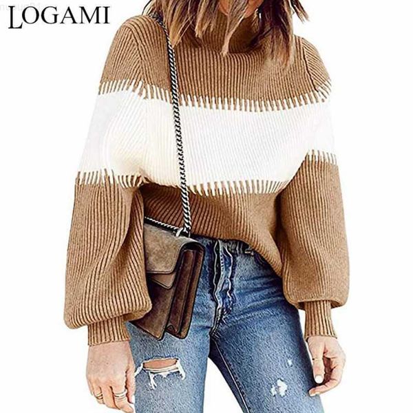 women's sweaters logami women's turtleneck stripe contrast sweater women long sleeve autumn winter pullover loose casual jumper l2, White;black
women's sweaters logami women's turtleneck stripe contrast sweater women long sleeve autumn winter pullover loose casual jumper l2, White;black