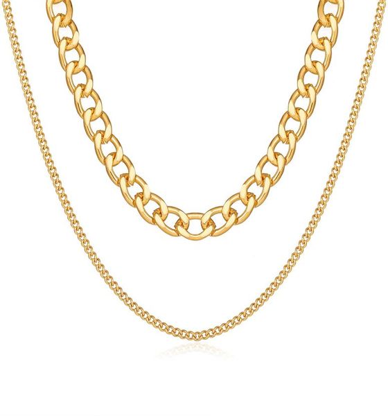 basic punk alloy layered curb cuban chain necklace for men women vintage gold link chain choker solid metal jewelry gifts8813599, Silver
basic punk alloy layered curb cuban chain necklace for men women vintage gold link chain choker solid metal jewelry gifts8813599, Silver
