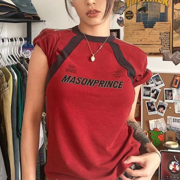 women's t-shirt hikigawa chic fashion women streetwear sporty short sleeve american y2k short sleeve t-shirts casual slim letter crop, White
women's t-shirt hikigawa chic fashion women streetwear sporty short sleeve american y2k short sleeve t-shirts casual slim letter crop, White