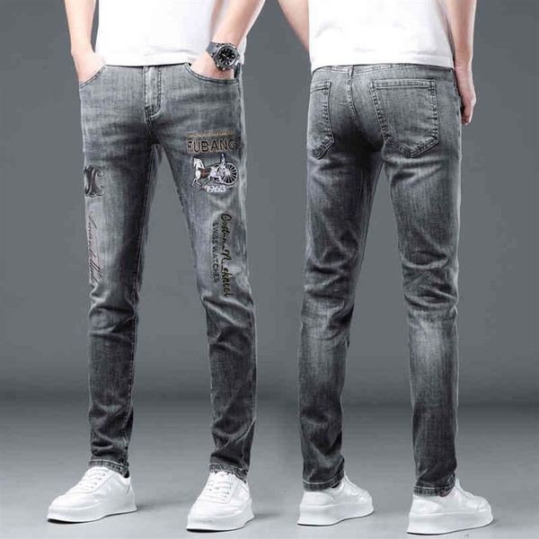 european style plein brand jeans pants mens designer slim denim straight trousers for men y220414274v, Blue
european style plein brand jeans pants mens designer slim denim straight trousers for men y220414274v, Blue