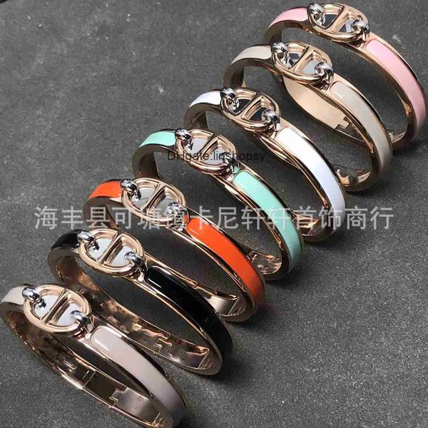 aher mas designer luxury brand enamel bracelet enamel pig nose bracelet love home 8-line buckle h-line couple bracelet shal, Black
aher mas designer luxury brand enamel bracelet enamel pig nose bracelet love home 8-line buckle h-line couple bracelet shal, Black
