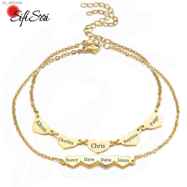 sifisrri customized heart family name bracelet for women men stainless steel personalized nameplate gold color jewelry gift l230620, Golden;silver
sifisrri customized heart family name bracelet for women men stainless steel personalized nameplate gold color jewelry gift l230620, Golden;silver