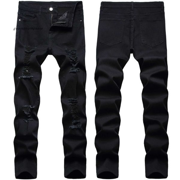 mens jeans retro black pants stretch hole ripped slim fit fashion casual denim trousers, Blue
mens jeans retro black pants stretch hole ripped slim fit fashion casual denim trousers, Blue