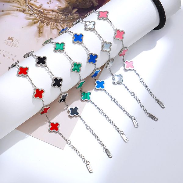 good lucky van clover charm bracelet silver plated stainless steel jewelry for women, Golden;silver
good lucky van clover charm bracelet silver plated stainless steel jewelry for women, Golden;silver
