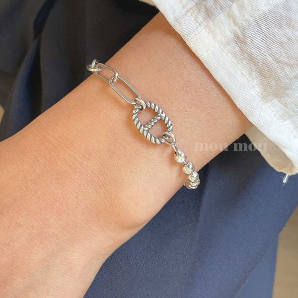 designer hemrres bracelet korean celebrity's s925 sterling silver round bead pig nose simple light chain thai bracelet c8db, Black
designer hemrres bracelet korean celebrity's s925 sterling silver round bead pig nose simple light chain thai bracelet c8db, Black