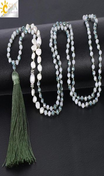 csja irregular pearl beaded necklace mature women glass crystal beads knot rope chain necklaces long tassel party dress jewelry s04637135, Silver
csja irregular pearl beaded necklace mature women glass crystal beads knot rope chain necklaces long tassel party dress jewelry s04637135, Silver