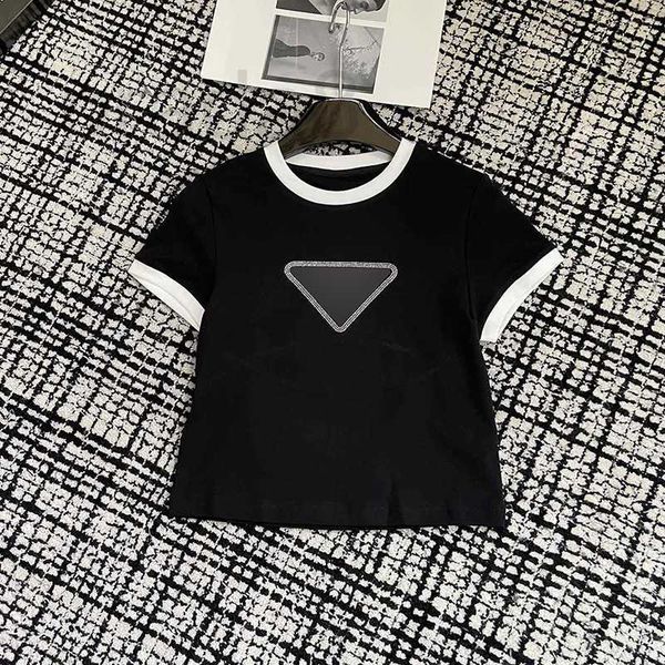 women's t-shirt designer high version t-shirt female 23 summer celebrity style diamond inlaid letter triangle round neck pure cotton tn, White
women's t-shirt designer high version t-shirt female 23 summer celebrity style diamond inlaid letter triangle round neck pure cotton tn, White