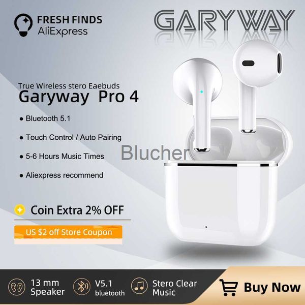 Image of Headphones Earphones Garyway Pro 4 Wireless Bluetooth Earphone TWS Earbuds Long Standby Time Touch control Built in mic Headphones fone bluetooth x0718