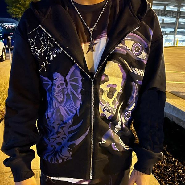 rhinestone skull purple street style gothic harajuku y2k clothings grunge zipper hoodie wholesale, Black
rhinestone skull purple street style gothic harajuku y2k clothings grunge zipper hoodie wholesale, Black