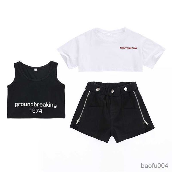 clothing sets summer baby girl three pieces clothes set children's girls letter print tshirts backless vest and cargo shorts suit outfi, White
clothing sets summer baby girl three pieces clothes set children's girls letter print tshirts backless vest and cargo shorts suit outfi, White