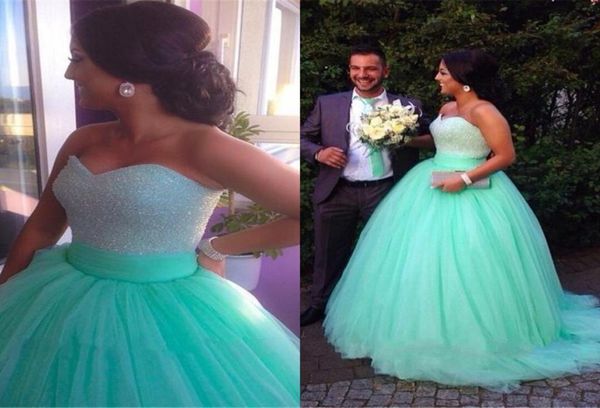 2015 mint green wedding dresses ball gown soft tulle sweetheart beaded custom made plus size bridal gowns wedding dresses5415496, White
2015 mint green wedding dresses ball gown soft tulle sweetheart beaded custom made plus size bridal gowns wedding dresses5415496, White