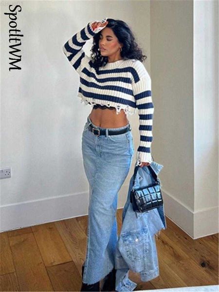 women's sweaters elegant women striped short knitted pullover o neck hollow-out sweater 2023 spring female streetwear loose chic pullov, White;black
women's sweaters elegant women striped short knitted pullover o neck hollow-out sweater 2023 spring female streetwear loose chic pullov, White;black