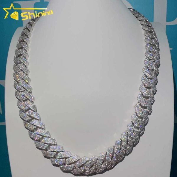 cuban chain necklace vvs moissnaite iced out hip hop jewelry 4rows moissanite cuban chain, Silver
cuban chain necklace vvs moissnaite iced out hip hop jewelry 4rows moissanite cuban chain, Silver