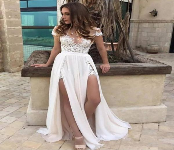 2017 new arrival sheer crew neck lace wedding dresses simple chiffon side slit short sleeves wedding bridal gowns7027675, White
2017 new arrival sheer crew neck lace wedding dresses simple chiffon side slit short sleeves wedding bridal gowns7027675, White