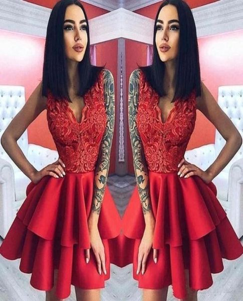 layer ruffles red short cocktail dresses a line v neck appliques knee length homecoming gowns prom evening dress4077715, Black
layer ruffles red short cocktail dresses a line v neck appliques knee length homecoming gowns prom evening dress4077715, Black