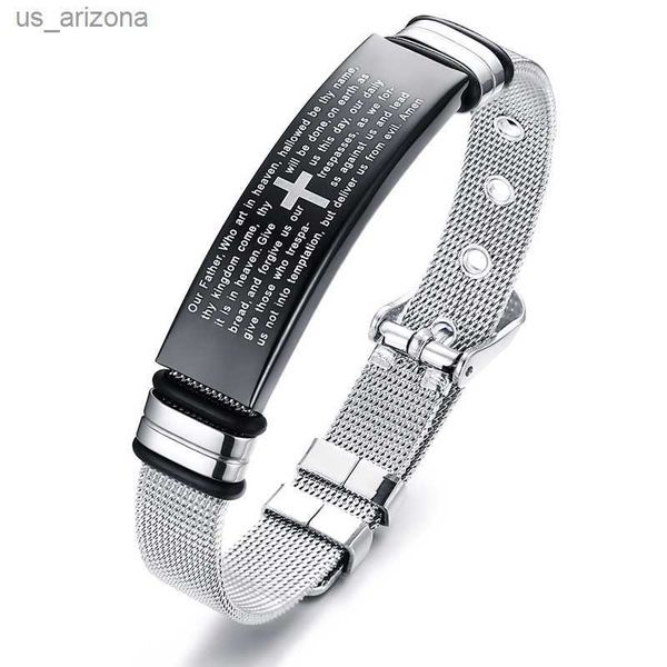 custom cross men's stainless steel bracelet christian lord's prayer personalized adjustable l230620, Golden;silver
custom cross men's stainless steel bracelet christian lord's prayer personalized adjustable l230620, Golden;silver