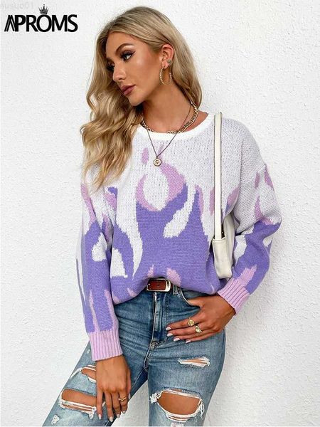 women's sweaters aproms vintage purple flame knitted loose sweaters women winter streetwear warm pullovers high fashion stretch jumpers, White;black
women's sweaters aproms vintage purple flame knitted loose sweaters women winter streetwear warm pullovers high fashion stretch jumpers, White;black