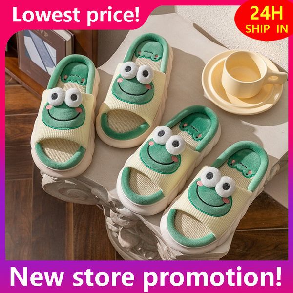 slippers lovely frog linen slippers women shoes couples non slip thick soled spring summer cotton linen cool slippers home slippers slide 23, Black
slippers lovely frog linen slippers women shoes couples non slip thick soled spring summer cotton linen cool slippers home slippers slide 23, Black