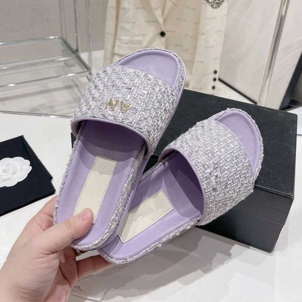 channel tweed platform slippers slides vintage letters buckle slip mule women lady sandals designer summer shoes thick flats casual slide fl, Black
channel tweed platform slippers slides vintage letters buckle slip mule women lady sandals designer summer shoes thick flats casual slide fl, Black