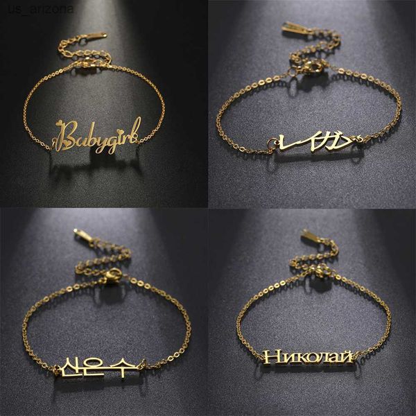 lemegeton stainless steel bracelet for women personalized name bracelets customized arabic korean russian name pendant jewelry l230620, Golden;silver
lemegeton stainless steel bracelet for women personalized name bracelets customized arabic korean russian name pendant jewelry l230620, Golden;silver