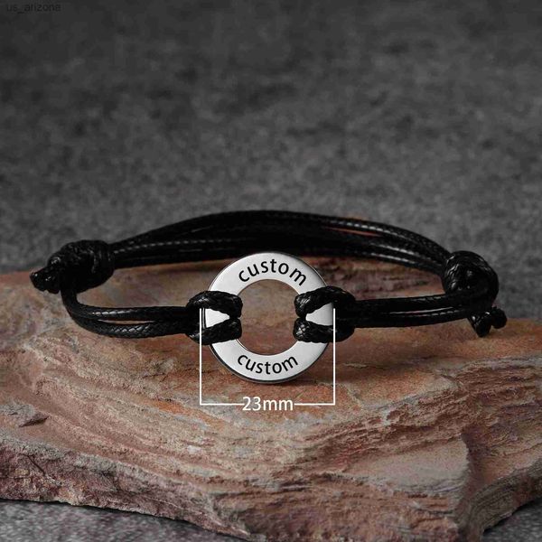 sipuris hollow center custom name bracelet stainless steel disc engraved name braided rope wrist bracelet l230620, Golden;silver
sipuris hollow center custom name bracelet stainless steel disc engraved name braided rope wrist bracelet l230620, Golden;silver