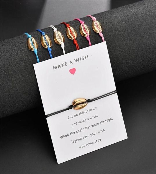 7 color fashion shell charm bracelet wish card gift bracelets handmade red rope chain fine jewelry2926586, Golden;silver
7 color fashion shell charm bracelet wish card gift bracelets handmade red rope chain fine jewelry2926586, Golden;silver