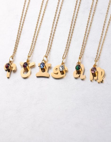 new arrival gold plated stainless steel 12 constellation pendant necklace for women crystal birthstone charm chain necklace jewelr1095075, Silver
new arrival gold plated stainless steel 12 constellation pendant necklace for women crystal birthstone charm chain necklace jewelr1095075, Silver