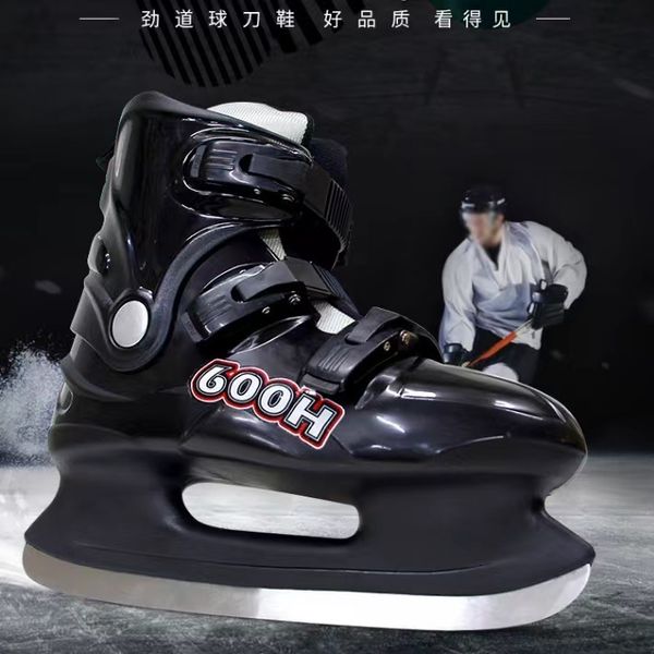 Image of Ice Skates Original Head Hockey Skating Shoes Adult Kids Professional Warm Black Ball Knife Real Sneakers Patines 230717