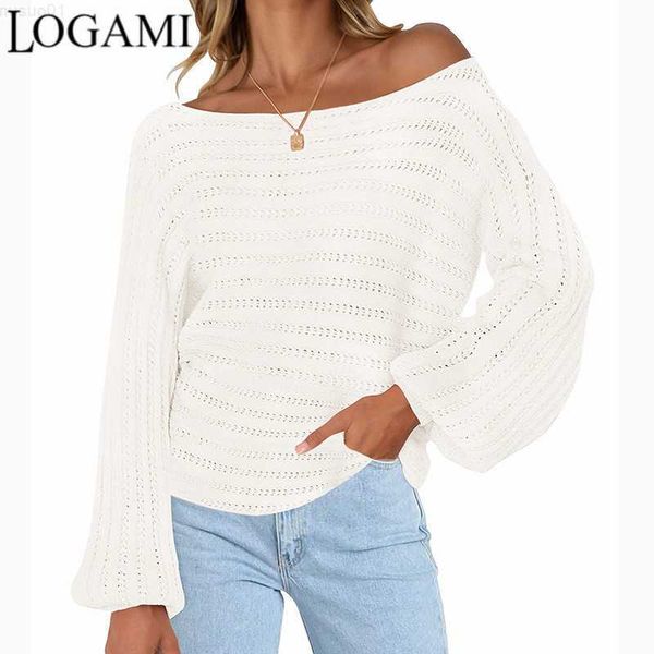 women's sweaters logami hollow out knitted sweater 2022 autumn winter new lantern sleeve sweater pull l230718, White;black
women's sweaters logami hollow out knitted sweater 2022 autumn winter new lantern sleeve sweater pull l230718, White;black