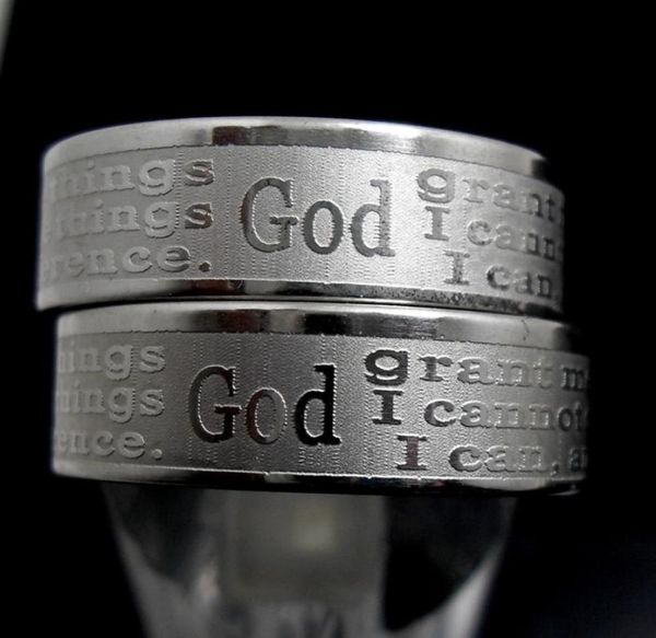 30pcs english etched serenity prayer rings stainless steel religious christian rings faith bible verse whole men women jewelry9319238, Silver
30pcs english etched serenity prayer rings stainless steel religious christian rings faith bible verse whole men women jewelry9319238, Silver