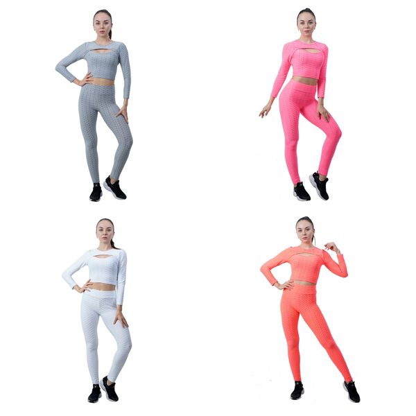 bubble yoga set women's open umbilical sports long sleeve high waist yoga fitness suit running training set, White;red
bubble yoga set women's open umbilical sports long sleeve high waist yoga fitness suit running training set, White;red