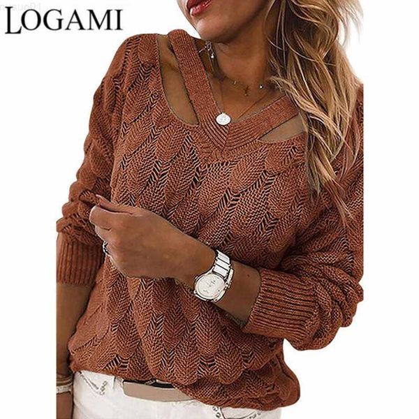 women's sweaters logami v-neck off-shoulder sweater women autumn and winter hollow out pullover jumper l230718, White;black
women's sweaters logami v-neck off-shoulder sweater women autumn and winter hollow out pullover jumper l230718, White;black
