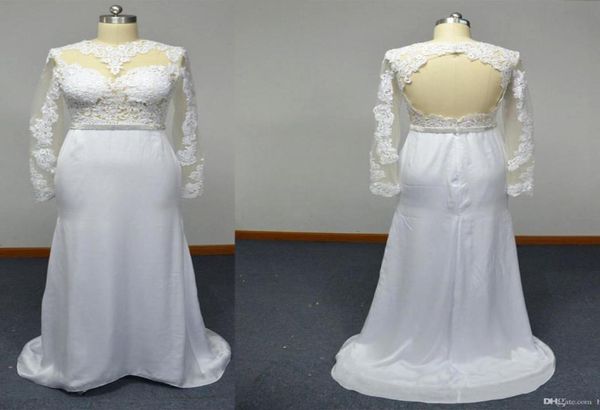 sheath wedding dresses sheer long sleeves guipure lace satin faced chiffon floor length real images bridal gowns3832010, White
sheath wedding dresses sheer long sleeves guipure lace satin faced chiffon floor length real images bridal gowns3832010, White