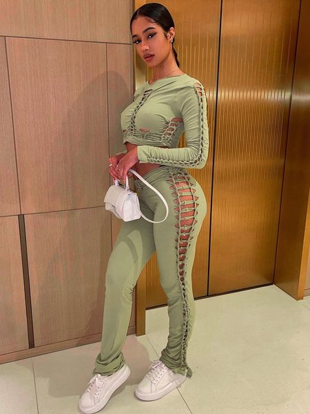 women's two piece pants kliou hollow out weaving hipster two piece set women o-neck long sleeve crop high waist sheath pants lady stre, White
women's two piece pants kliou hollow out weaving hipster two piece set women o-neck long sleeve crop high waist sheath pants lady stre, White