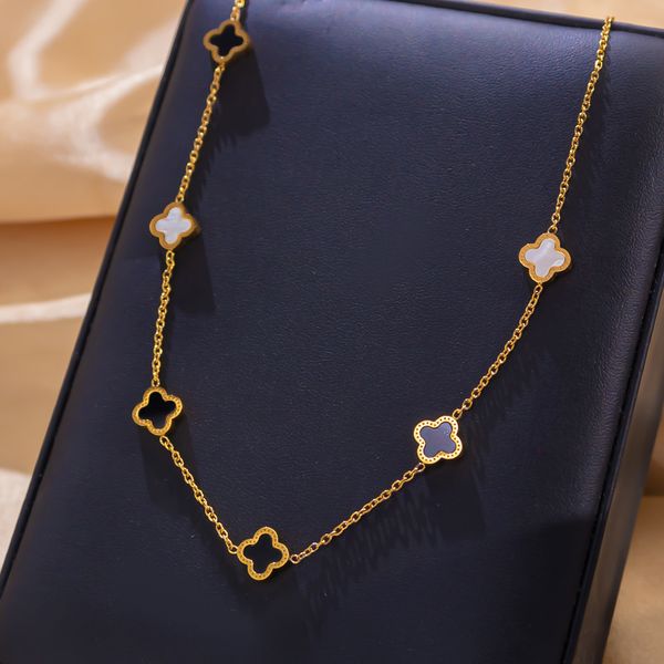 luxury brand double side 6 clover necklace bracelet 18k gold stainless steel wedding jewelry for women, Silver
luxury brand double side 6 clover necklace bracelet 18k gold stainless steel wedding jewelry for women, Silver