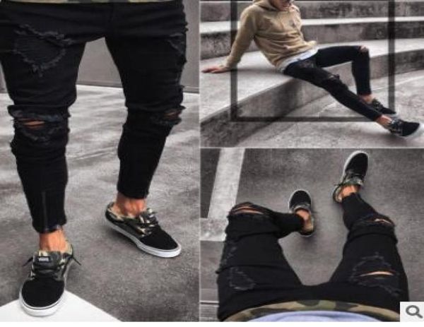 mens black ripped hiphop jeans fashion clothing zipper designer pencil pants slim fit trousers4400957, Blue
mens black ripped hiphop jeans fashion clothing zipper designer pencil pants slim fit trousers4400957, Blue