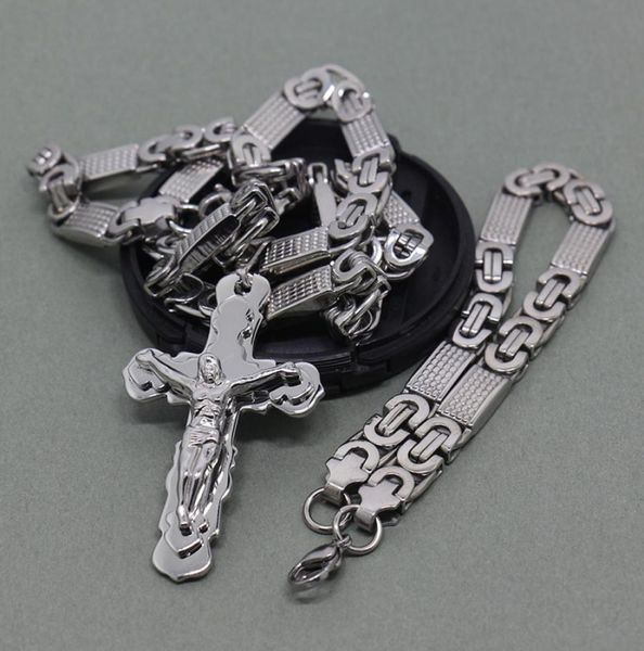 8mm flat byzantine chain stainless steel necklace for men039s jesus cross pendant jewelry1056377, Silver
8mm flat byzantine chain stainless steel necklace for men039s jesus cross pendant jewelry1056377, Silver
