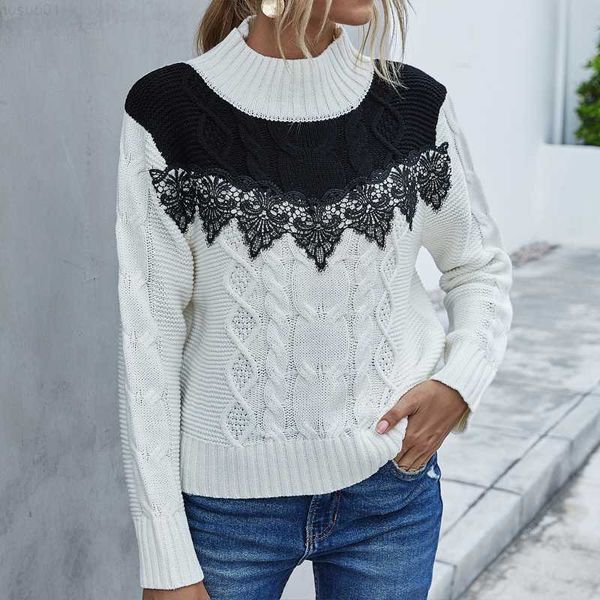 women's sweaters women's embroidery sweater autumn winter female's long sleeve mock neck casual twist crocheting lace knitted, White;black
women's sweaters women's embroidery sweater autumn winter female's long sleeve mock neck casual twist crocheting lace knitted, White;black
