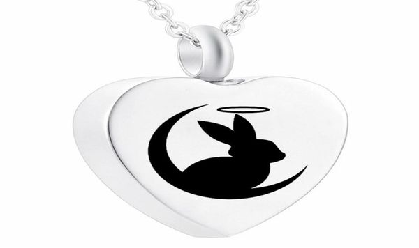 moon festival cremation ashes urn pendant rabbit heart stainless steel necklace for pet human memorial jewelry6346809, Silver
moon festival cremation ashes urn pendant rabbit heart stainless steel necklace for pet human memorial jewelry6346809, Silver