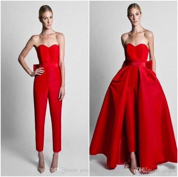krikor jabotian red jumpsuits formal evening dresses with detachable skirt sweetheart prom dresses party gowns wear pants for wome7206696, Black;red
krikor jabotian red jumpsuits formal evening dresses with detachable skirt sweetheart prom dresses party gowns wear pants for wome7206696, Black;red