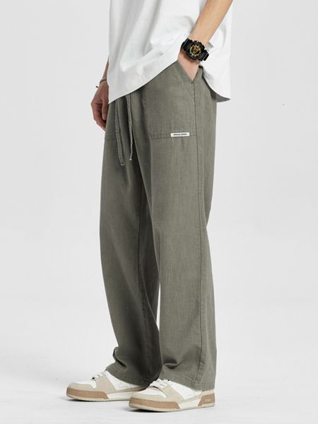 men s pants summer linen men straight loose sweatpants breathable cotton solid drawstring husband home trousers male long casual pant 230718, Black
men s pants summer linen men straight loose sweatpants breathable cotton solid drawstring husband home trousers male long casual pant 230718, Black