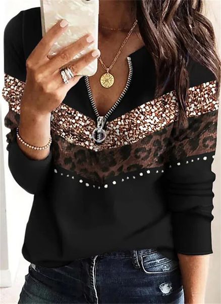 women's t-shirt casual women's wear autumn winter abstract print plus size loose t-shirt fashion zipper long sleeve splice 230717, White
women's t-shirt casual women's wear autumn winter abstract print plus size loose t-shirt fashion zipper long sleeve splice 230717, White