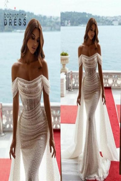 sparkly sequins mermaid wedding dresses elegant offtheshoulder pleats arabic dubai luxury bridal dress with detachable sweep tra6355750, White
sparkly sequins mermaid wedding dresses elegant offtheshoulder pleats arabic dubai luxury bridal dress with detachable sweep tra6355750, White
