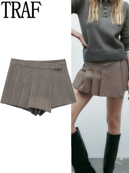 women's pants s traf plaid skirt shorts woman check pleated mini women high waist short harajuku fashion skort 230718, Black;white
women's pants s traf plaid skirt shorts woman check pleated mini women high waist short harajuku fashion skort 230718, Black;white