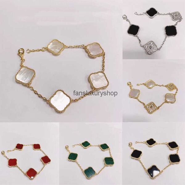 925 silver designer lucky elegant charm bracelet cleef fashion vintage 5 motifs bracelets clover leaf necklace luxury design wedding jewelry, Golden;silver
925 silver designer lucky elegant charm bracelet cleef fashion vintage 5 motifs bracelets clover leaf necklace luxury design wedding jewelry, Golden;silver
