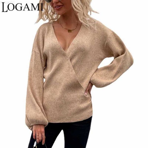 women's sweaters logami deep v neck pullover woman lantern sleeve knitted sweater women autumn winter jumpers l230718, White;black
women's sweaters logami deep v neck pullover woman lantern sleeve knitted sweater women autumn winter jumpers l230718, White;black