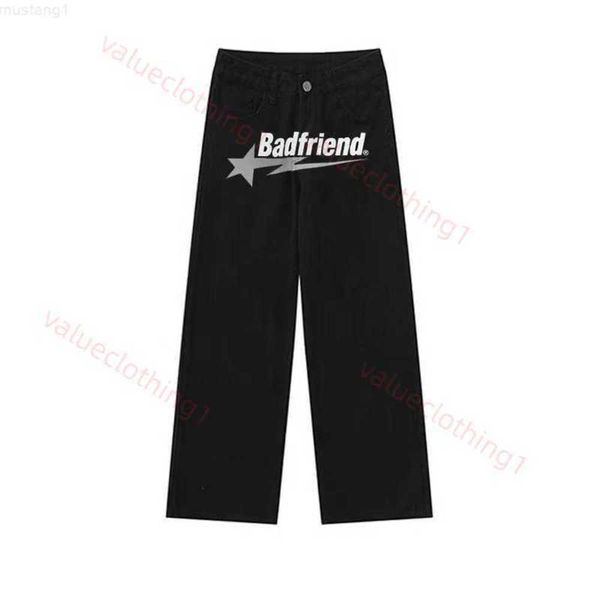 bad friend pants streetwear y2k straight printed jeans for mens oversized casual wide-leg retro hip hop trousers, Black
bad friend pants streetwear y2k straight printed jeans for mens oversized casual wide-leg retro hip hop trousers, Black