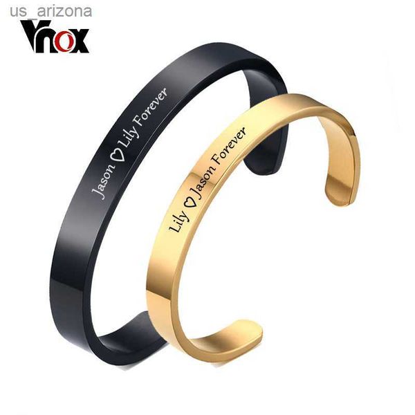 vnox engraving personalized couple cuff bracelets for men women bangle stainless steel classic lover diy jewelry gift l230620, Golden;silver
vnox engraving personalized couple cuff bracelets for men women bangle stainless steel classic lover diy jewelry gift l230620, Golden;silver
