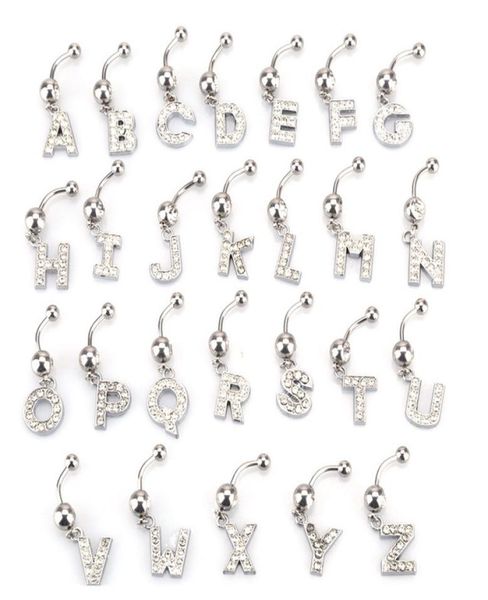 26 letter a to m style charming body piercing crystal rhinestone inlaid navel belly button ring stainless steel jewelry6062937, Silver
26 letter a to m style charming body piercing crystal rhinestone inlaid navel belly button ring stainless steel jewelry6062937, Silver