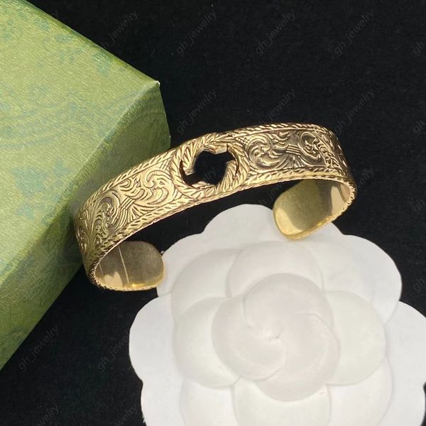 luxury designer fashion carved cuff bracelets gold vintage brass material bangle women's gift jewelry, White
luxury designer fashion carved cuff bracelets gold vintage brass material bangle women's gift jewelry, White